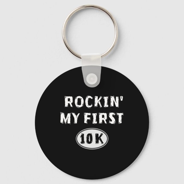 Funny 10k Race Training New Runner Gift My First 1 Nyckelring (Framsida)