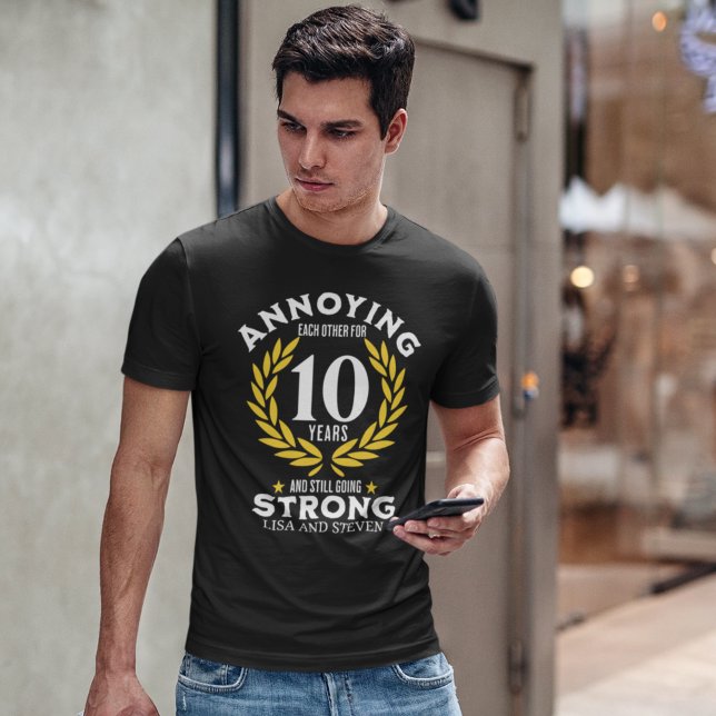 Funny 10th Anniversary for couples T Shirt (Skapare uppladdad)