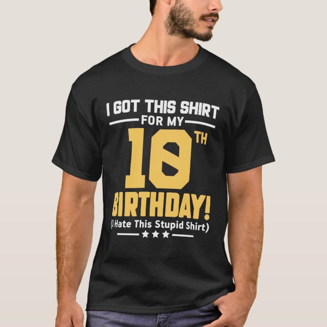 Funny 10th Birthday 10 Years Old Boys Girls Gift  T Shirt (Framsida)