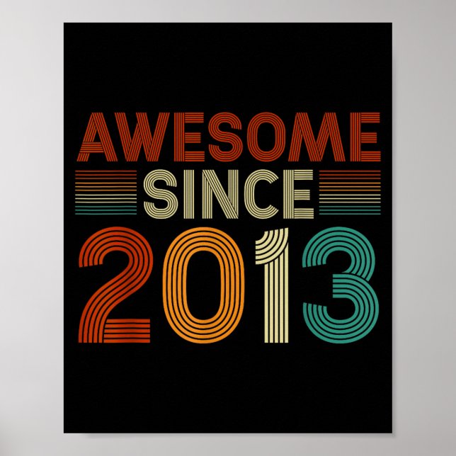 Funny 12 Year Old Awesome Since 2013 Birthday Son  Poster (Framsidan)