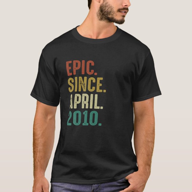 Funny 12 Year Old Birthday Gifts Epic Since April T Shirt (Framsida)