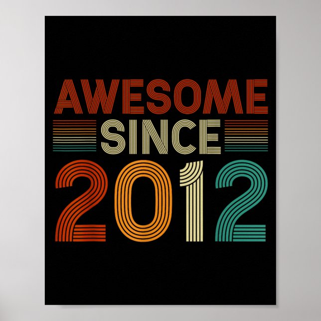 Funny 13 Year Old Awesome Since 2012 Birthday Son  Poster (Framsidan)
