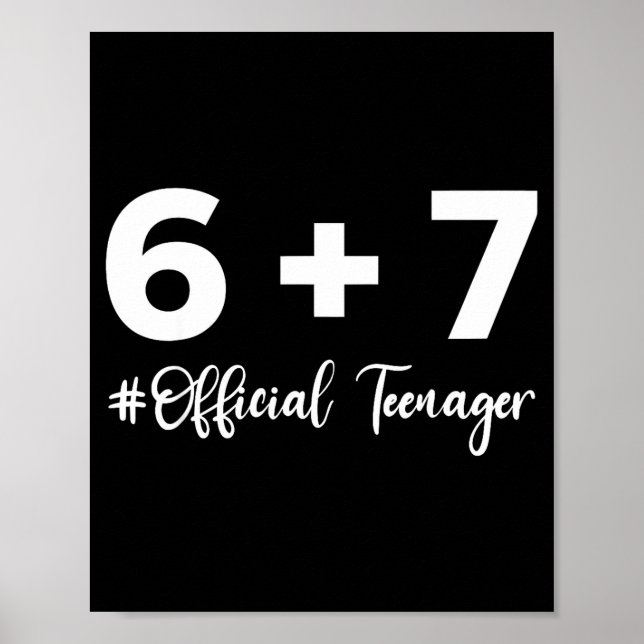 Funny 13th Birthday Teenager 6+7 Year Old Boys Kid Poster (Framsidan)