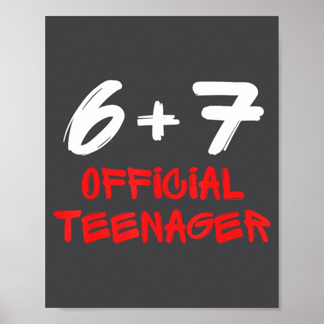 Funny 13th Birthday Teenager 6+7 Year Old Boys Kid Poster (Framsidan)