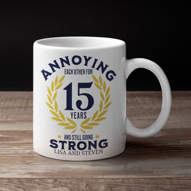 Funny 15th Anniversary for couples Kaffemugg (Skapare uppladdad)
