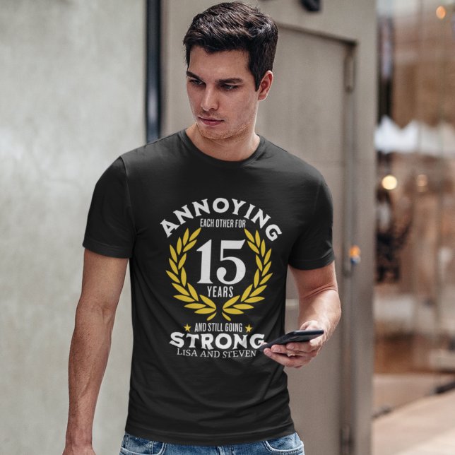 Funny 15th Anniversary for couples T Shirt (Skapare uppladdad)