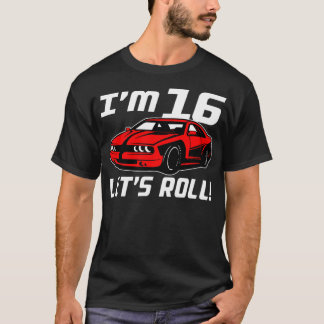 Funny 16th Birthday Gift Race Car Driver Boys 16 Y T Shirt