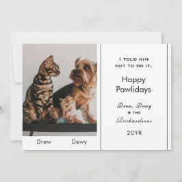Funny 1 Anpassningsbar för foto Cute Cat Hund Naug Julkort