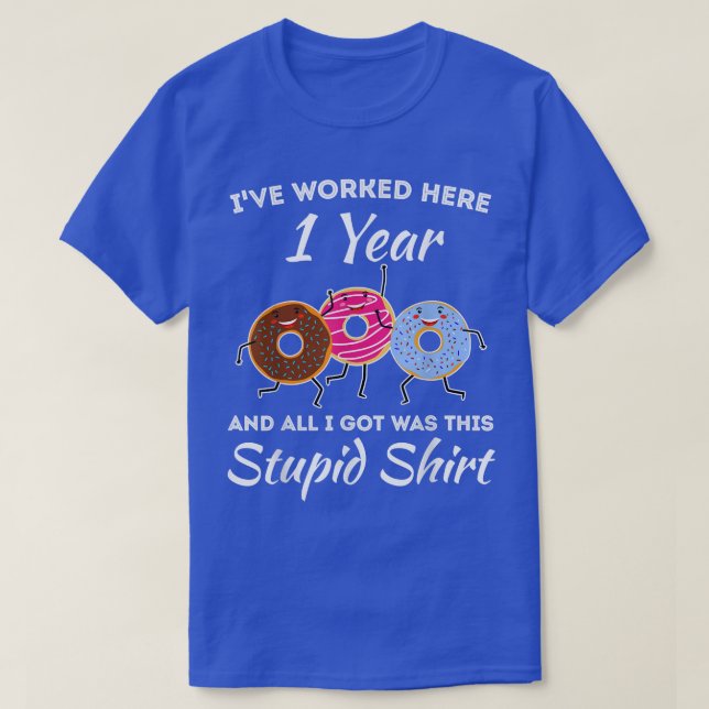 Funny 1 Year Work Anniversary One Year Employee Ap T Shirt (Design framsida)