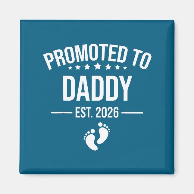 Funny 1st Time Dad Est 2026 New Dad New First Fath Magnet (Framsidan)