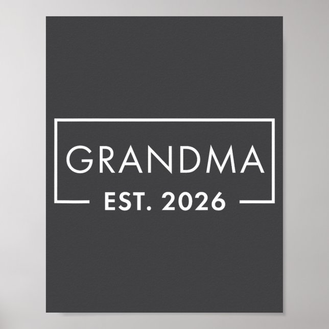 Funny 1st Time Grandma Est 2026 New Grandma  Poster (Framsidan)
