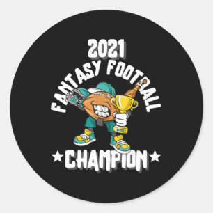 FUNNY 2021 FANTASY FOOTBALL CHAMPION FANTASY LEAGU RUNT KLISTERMÄRKE