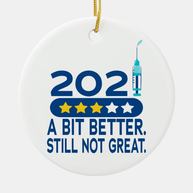 Funny 2021-vaccinchristmas julgransprydnad keramik (Framsidan)