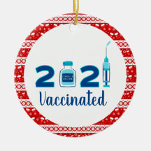 Funny 2021-vaccinchristmas keramisk ornament