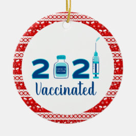 Funny 2021-vaccinchristmas keramisk ornament