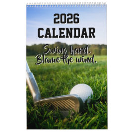 Funny 2026 Calendar Golf Quotes Golfer Dad Coach Kalender