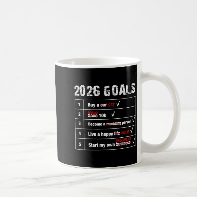 Funny 2026 Goals Hilarious New Year Sarcastic  Kaffemugg (Höger)