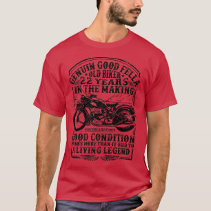 Funny 22 år gammal Biker Retro Stil Classic Motor T Shirt