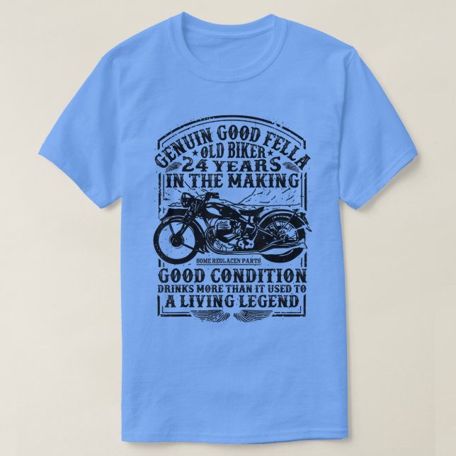 Funny 24 år gammal Biker Retro Stil Classic Motor T Shirt (Design framsida)