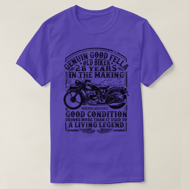 Funny 28 år gammal Biker Retro Stil Classic Motor T Shirt (Design framsida)