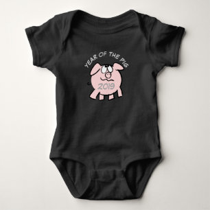 Funny 2 Tecknader Illustration Rosa Gris 2019 Baby T Shirt