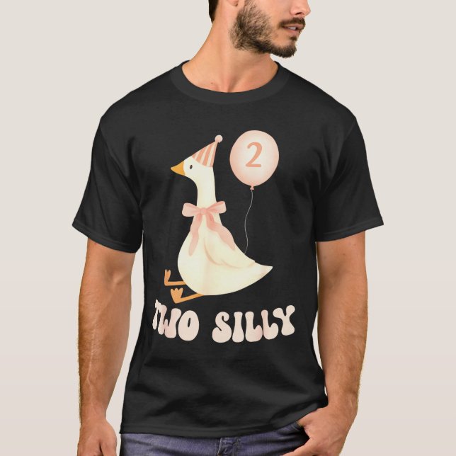 Funny 2nd Birthday Two Silly Goose 2 Year Old Birt T Shirt (Framsida)
