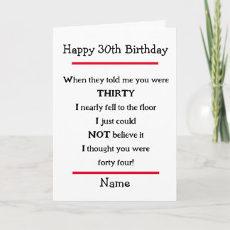 Funny 30års födelsedag Cheeky Verse Birthday Card Kort