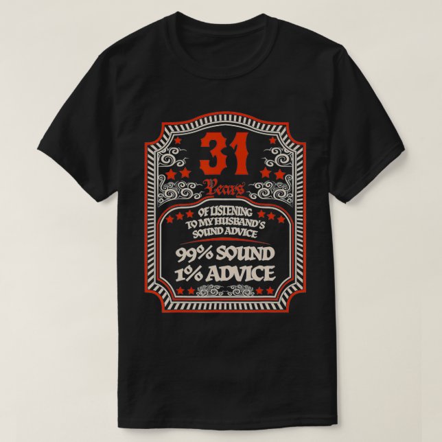 Funny 31st Wedding Anniversary Tee For Her  Women  (Design framsida)