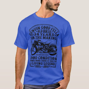 Funny 34 år gammal Biker Retro Stil Classic Motor T Shirt