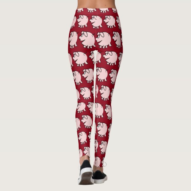Funny 3-Tecknaders illustration Gris Välj Färg L Leggings (Baksida)