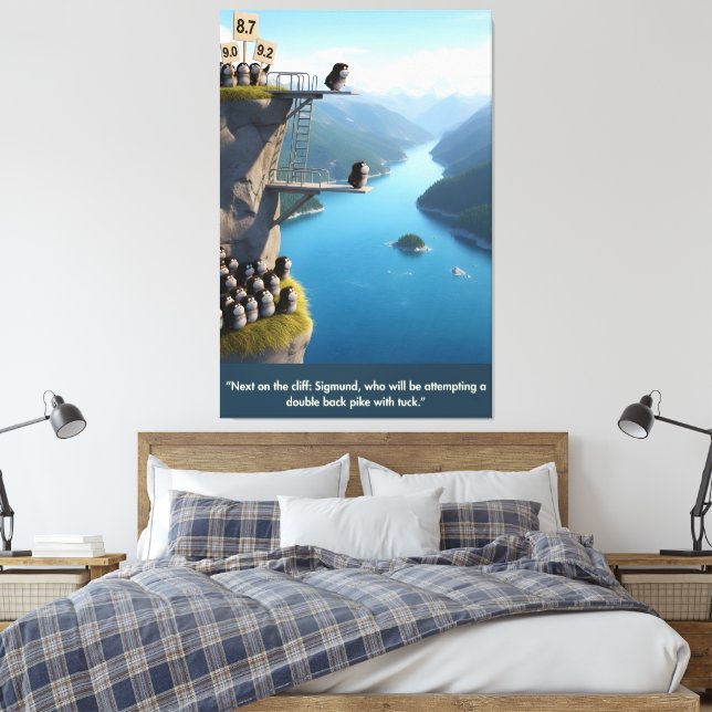 Funny 3D art lemmings large canvas print (Insitu (sovrum))