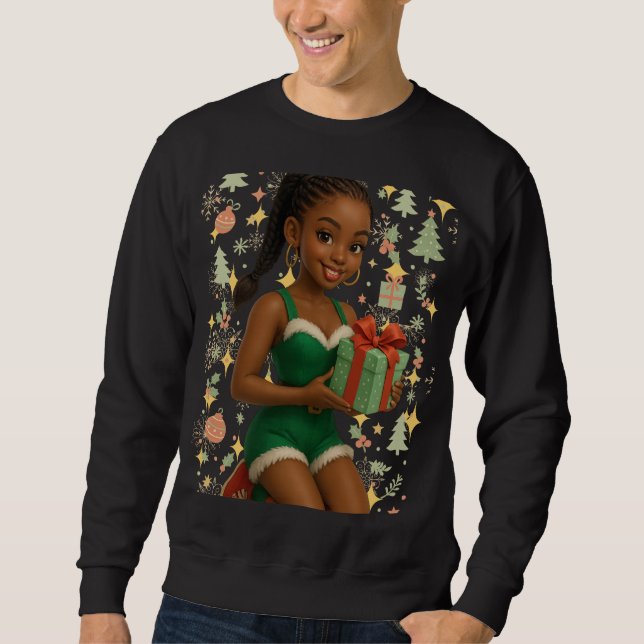 Funny 3D Cartoon Ugly Christmas Sweatshirt (Framsida)