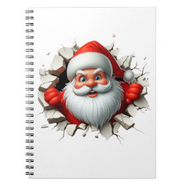 Funny 3D Santa Claus Christmas Holiday Design Anteckningsbok