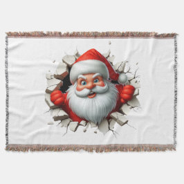 Funny 3D Santa Claus Christmas Holiday Design Filt
