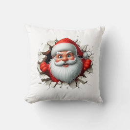 Funny 3D Santa Claus Christmas Holiday Design Kudde