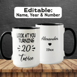 Funny 40th Birthday Mug – Custom Name & Birth Year Mugg
