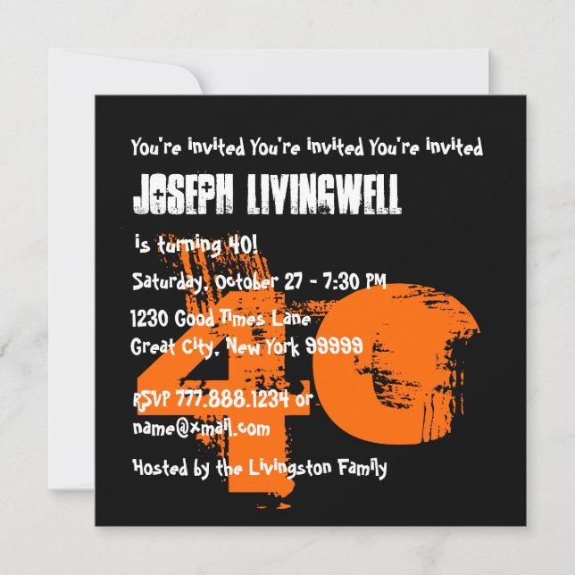 Funny 40th Skull Halloween Birthday A08C Inbjudningar (Framsida)