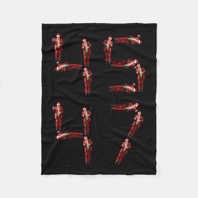 Funny 45 47 Trump Dance Jultomten jul Julafton Fleecefilt (Framsidan)