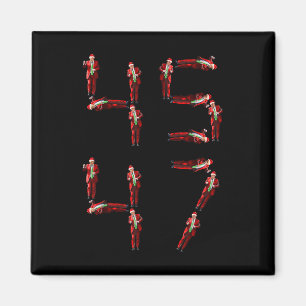Funny 45 47 Trump Dance Jultomten jul Julafton Magnet