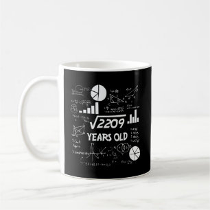 Funny 47 Birthday Gift Math Square Root Manar Wome Kaffemugg