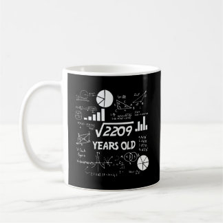 Funny 47 Birthday Gift Math Square Root Manar Wome Kaffemugg