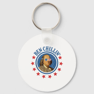 Funny 4:e juli _ Ben Chillin _ Ben Franklin Usa Nyckelring