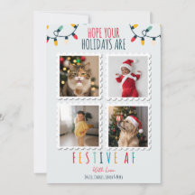 Funny 4 Photo jul Card Festive AF-Anpassningsbar