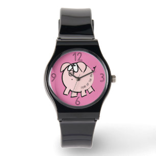 Funny 4 Tecknader Illustration Gris-födelsedag W Armbandsur