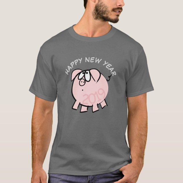 Funny 4 Tecknader Illustration Gris Year Zodiac Ma T Shirt (Framsida)