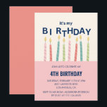 Funny 4e födelsedagen-inbjudan Birthday Candle Inbjudningar<br><div class="desc">Funny 4e födelsedagen-inbjudan Birthday Candle rosa</div>
