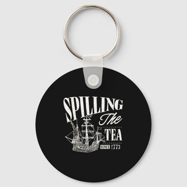 Funny 4th Of July Slling The Tea Since 1773  Nyckelring (Framsida)