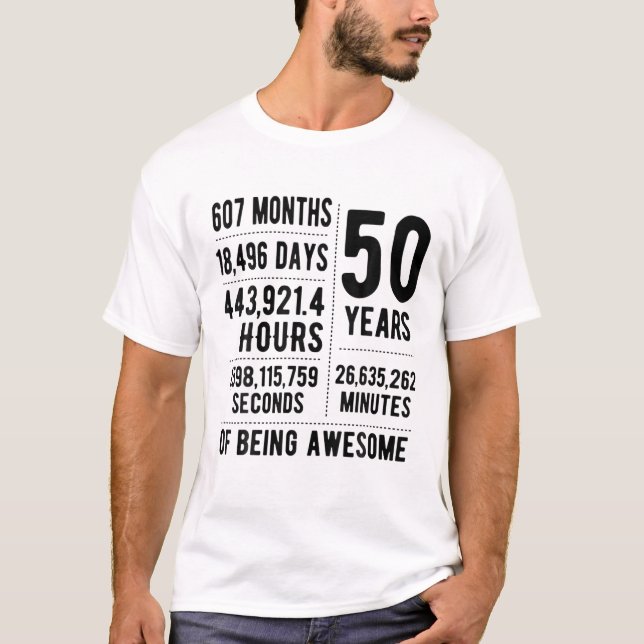 Funny 50 år gammal 50:e födelsedagsidea För manar T Shirt (Framsida)