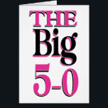 Funny 50 Black Rosa 50th Birthday Card Hälsningskort<br><div class="desc">Låt oss ansikte att det skulle slå till femtioårsåldern är inte något som ni ville göra så snart. Fira 50-årsdagen med lite roligt och skratt. Rosa och svart snyggt för att fira en femtioårsdag. Underbara stora kort som grupper av personer kan skriva under. Underbart för kontoret,  party och organisationer.</div>