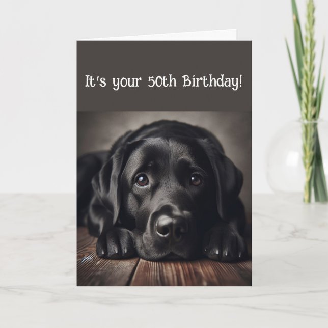 Funny 50:e födelsedagen, Labrador Retriever Kort (Framsida)